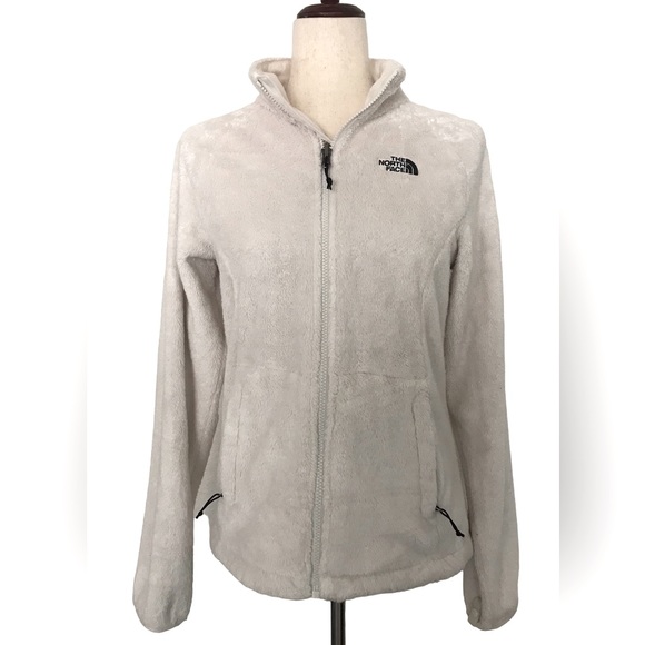 The North Face Fleece Jacket Zipper Pockets Full Zip Cream Color Size Small - Picture 10 of 13